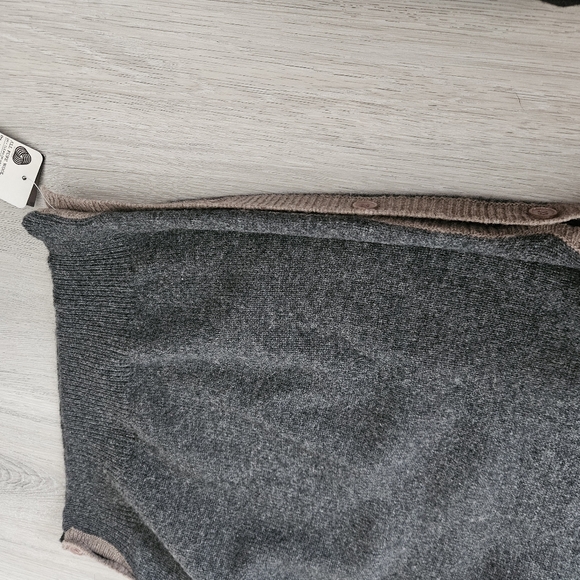 NWT Knit Wool VEST 100% Lambs Wool Vintage 80's Neutral Grandpa Grandma Academia - Picture 8 of 12